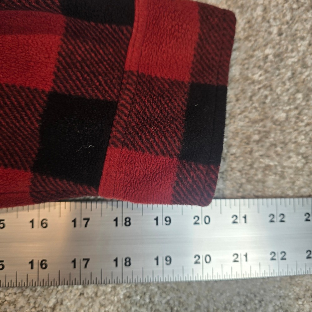 Croft & Barrow Mens XXL Red Black Buffalo Plaid Fleece Button Up Shirt Jacket - Picture 5 of 9